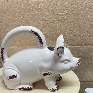Glass Pig Watering Vase